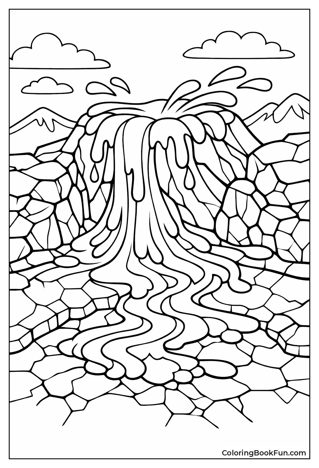 Flowing Lava Cracks and Edges