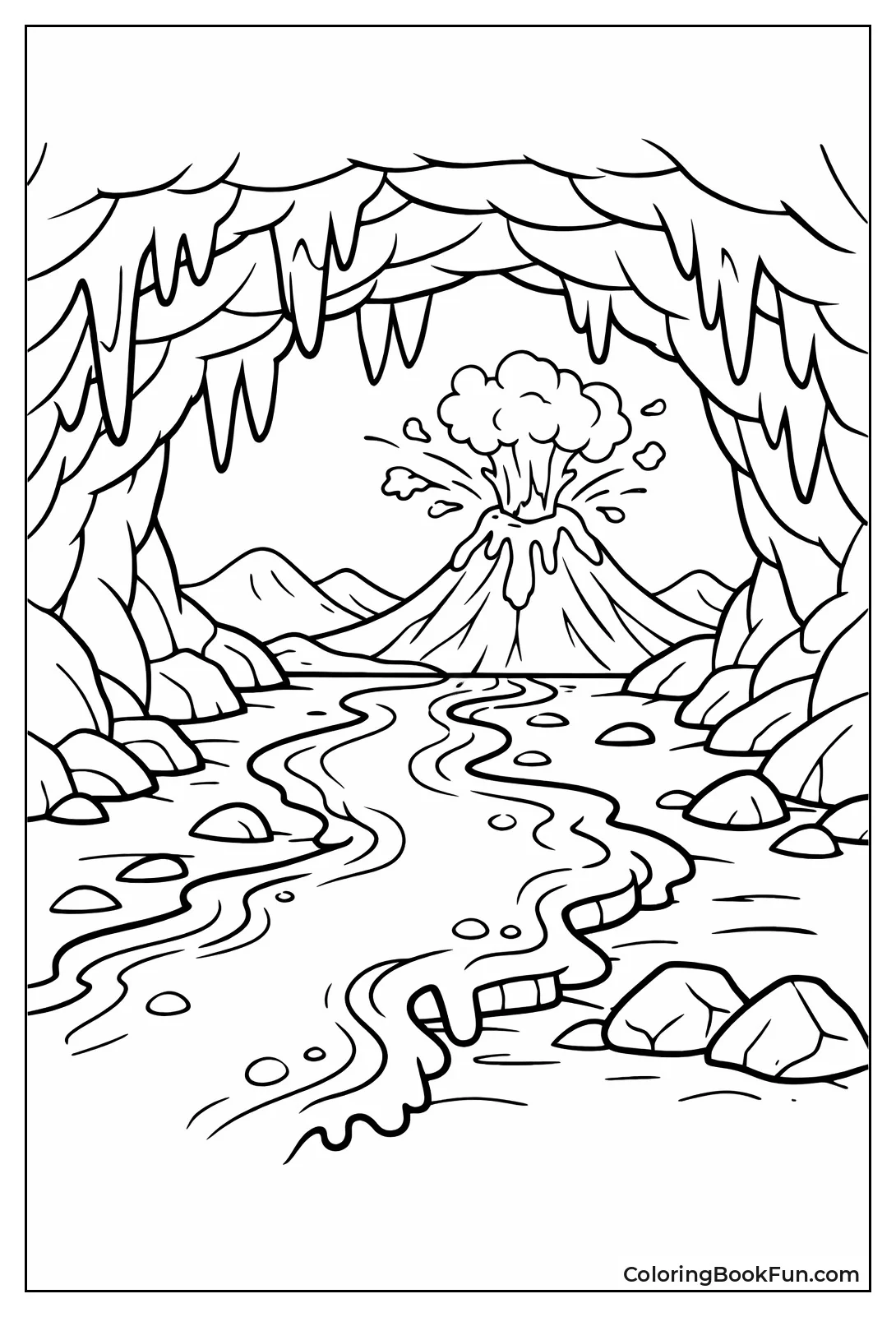 Inside Glowing Lava Tube Cave