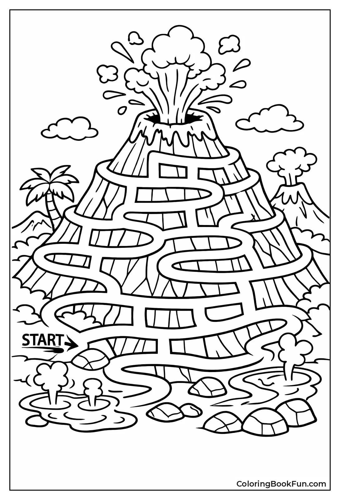 Maze Path up Volcano