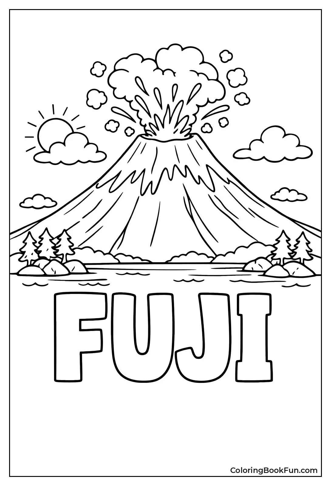 Snowy Mount Fuji Peak