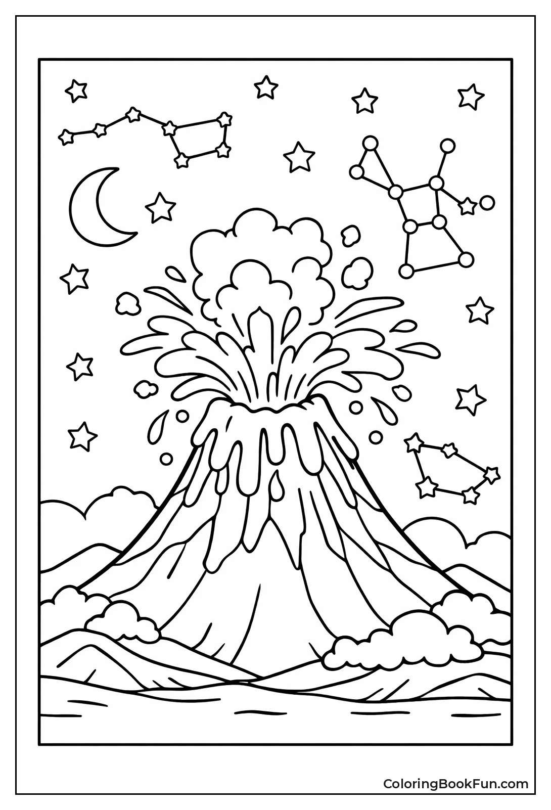 Erupting Volcano Lights Stars