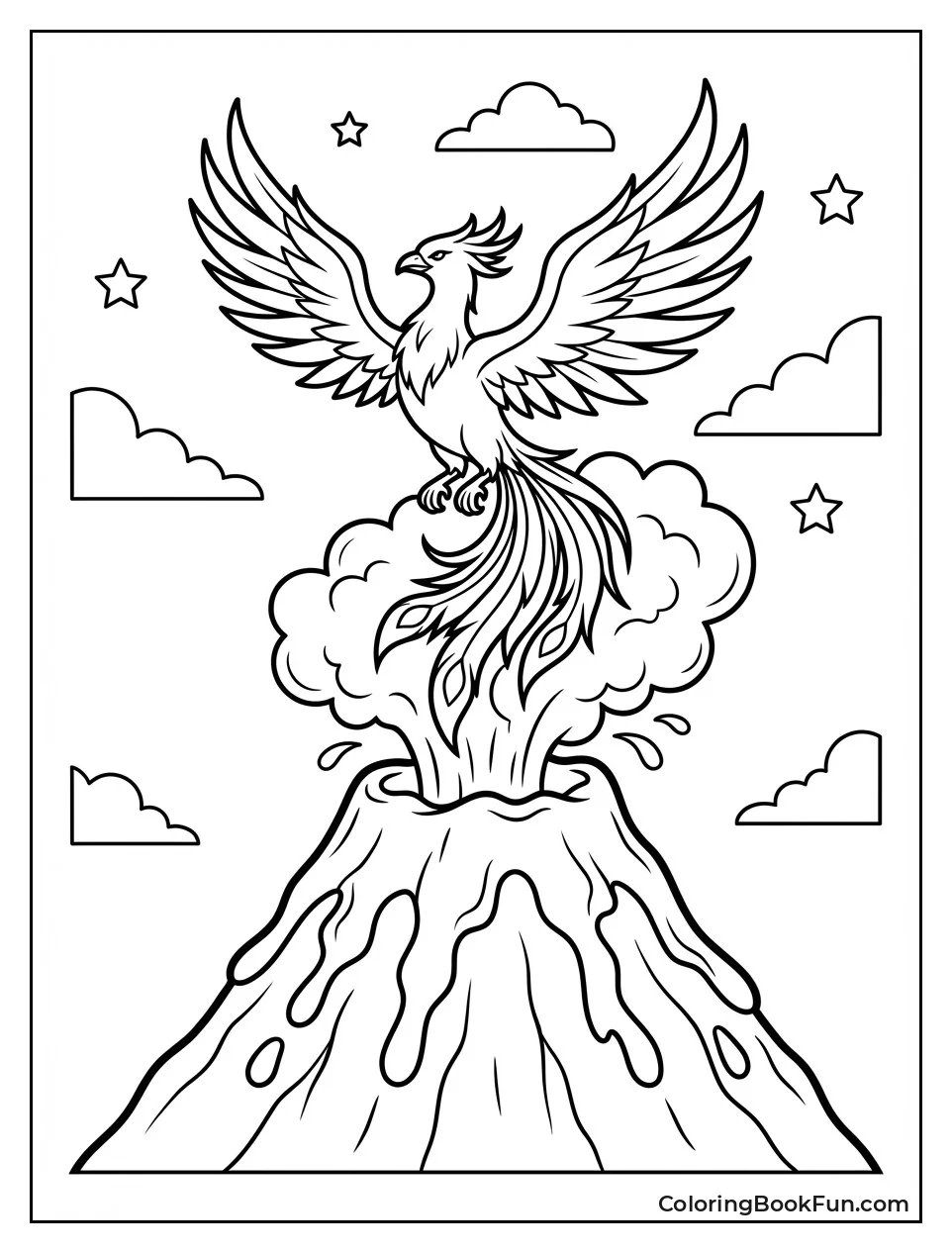 Phoenix Rises from Volcano