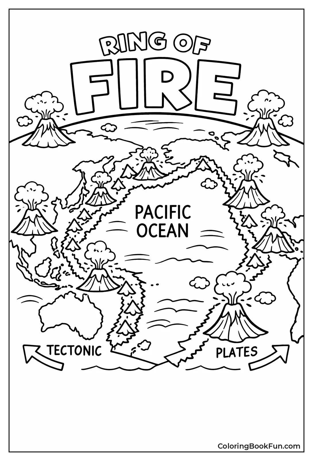 Ring of Fire Volcano Map