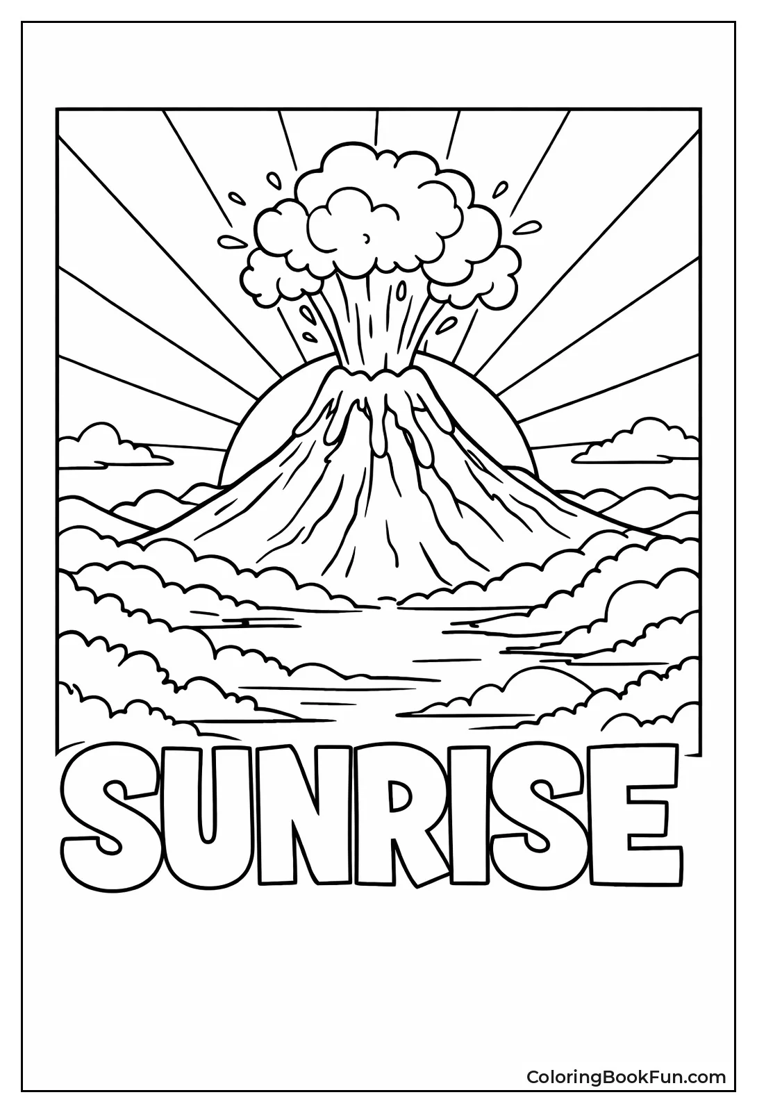 Sunrise over Volcano Silhouette