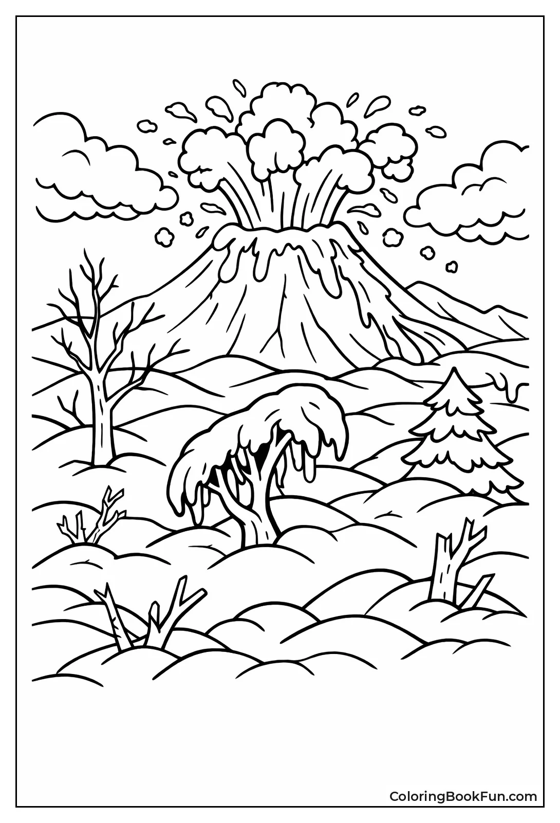 Ash Buries Volcanic Forest