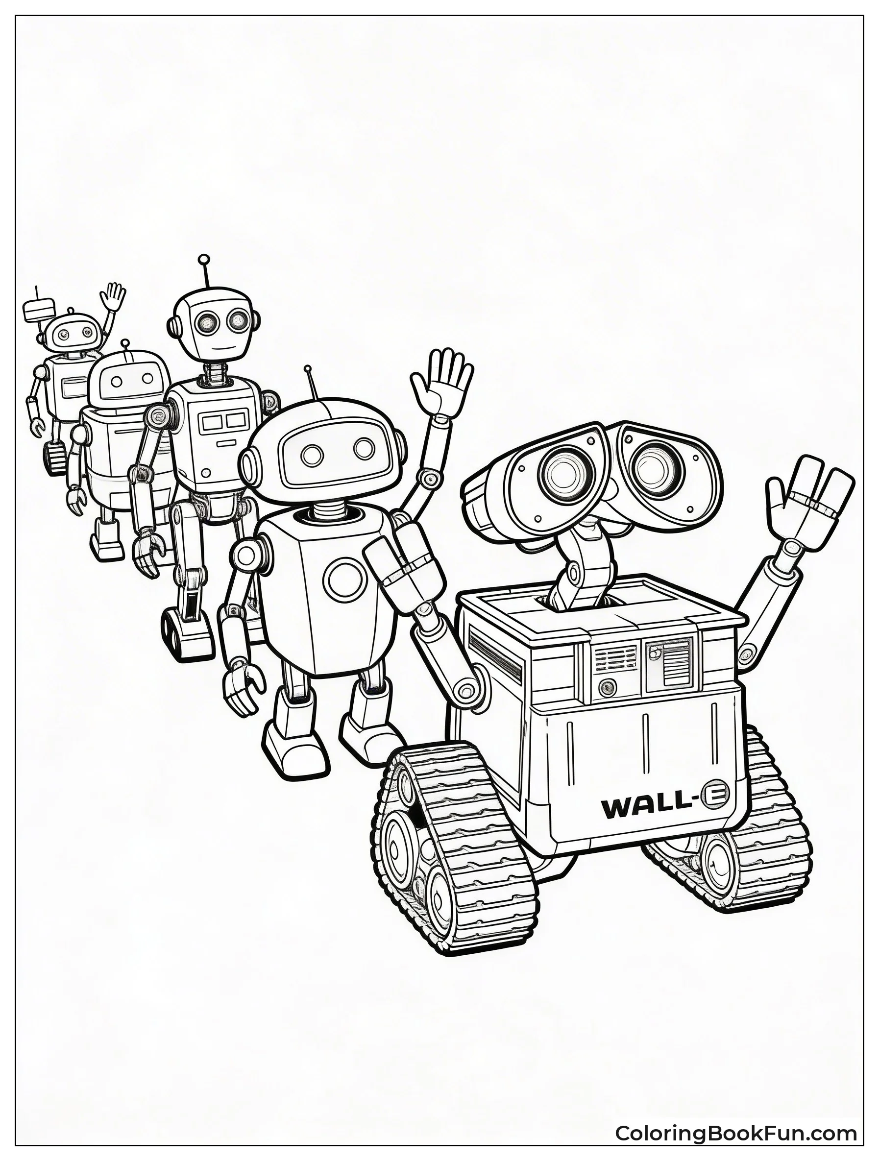 WALL-E Leads Marching Bots