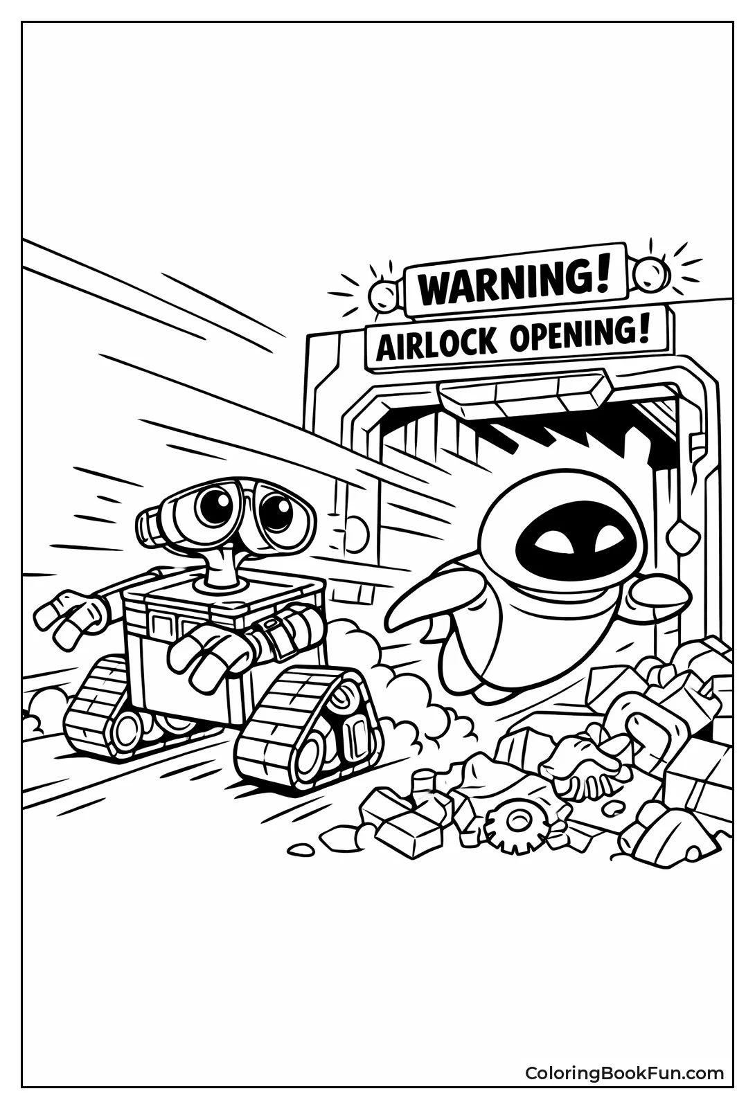 WALL-E and EVE Escape Compactor