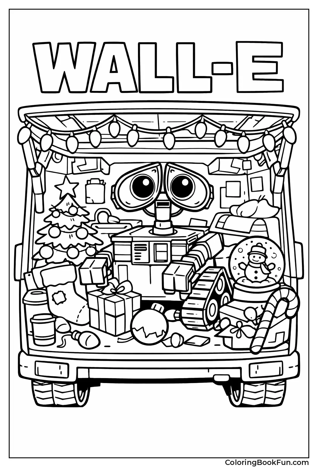 WALL-E with Holiday Lights