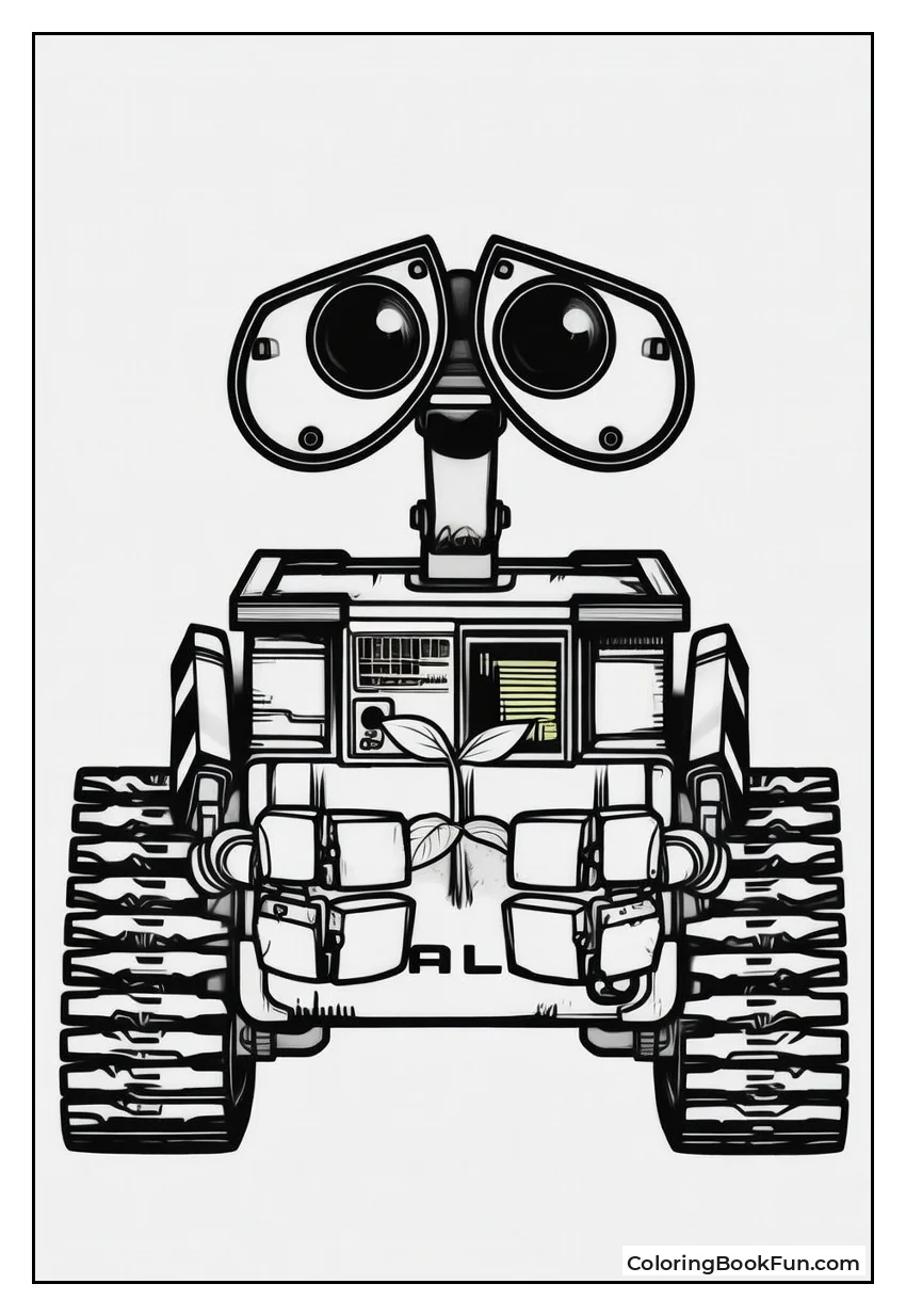 WALL-E Guards Tiny Green Plant