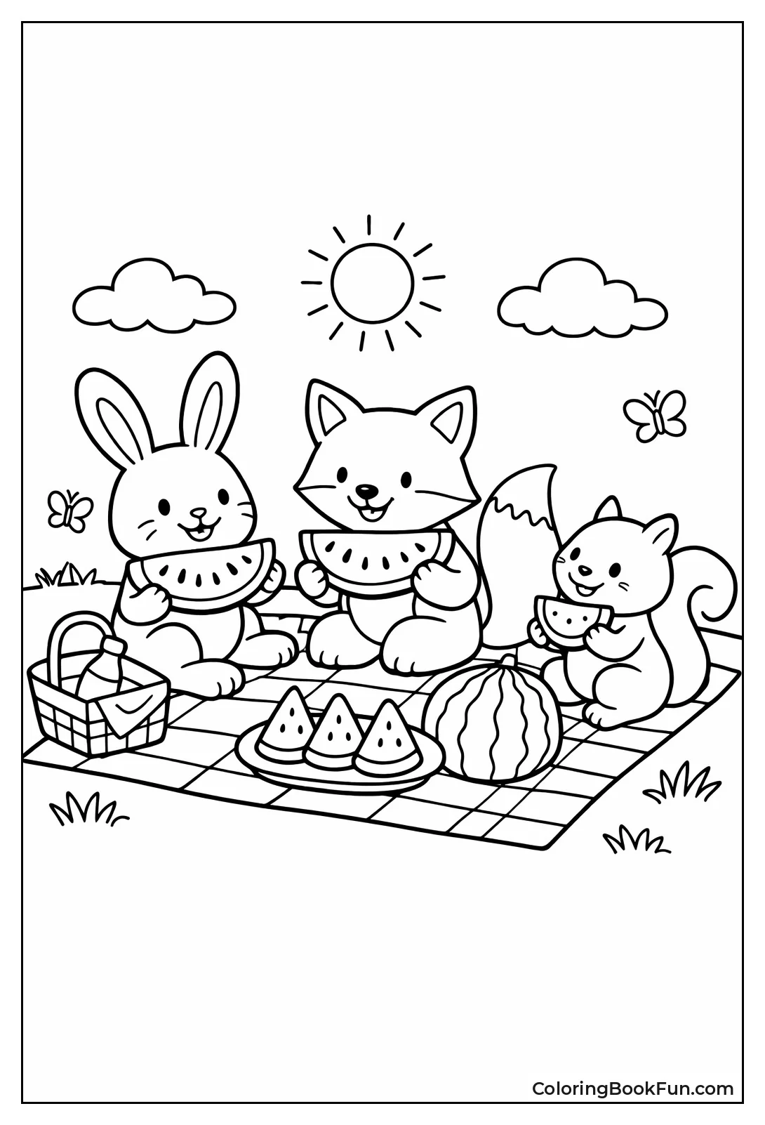 Animals at Watermelon Picnic