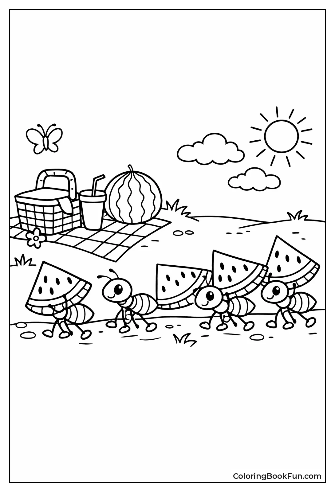 Ants Raiding Picnic Watermelon
