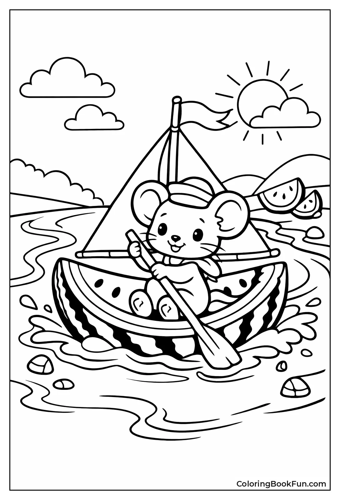 Animal Sailing Watermelon Boat