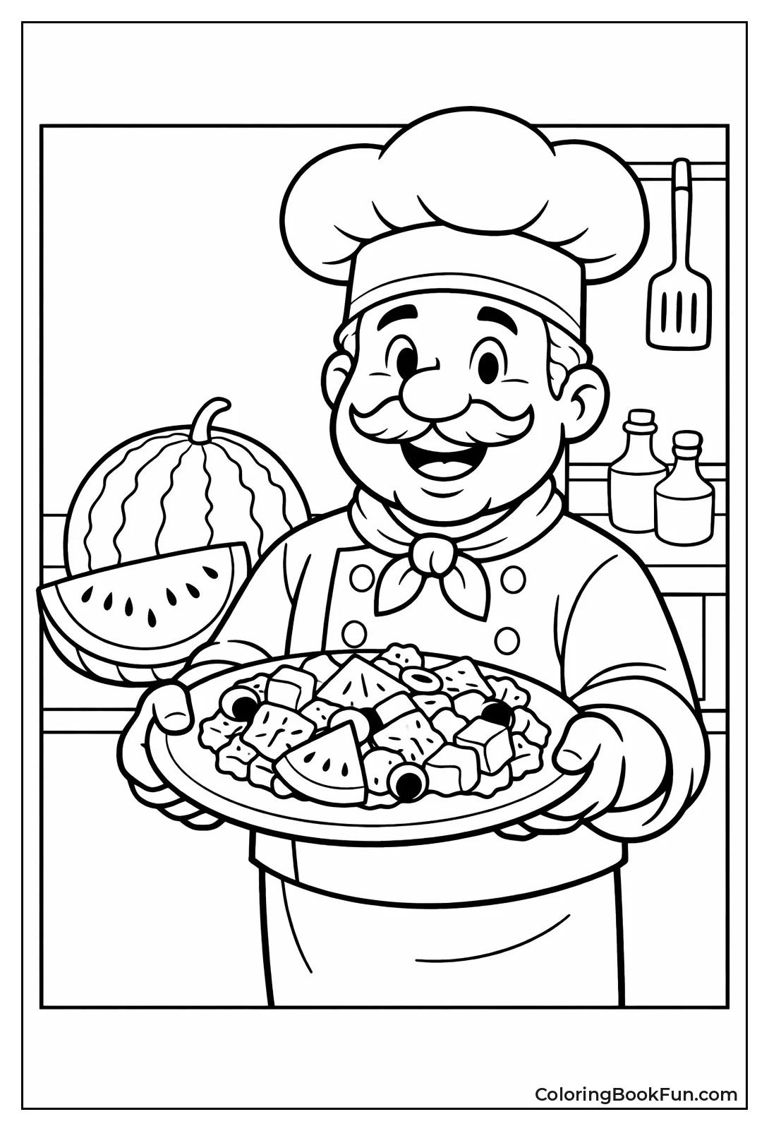 Chef with Watermelon Salad