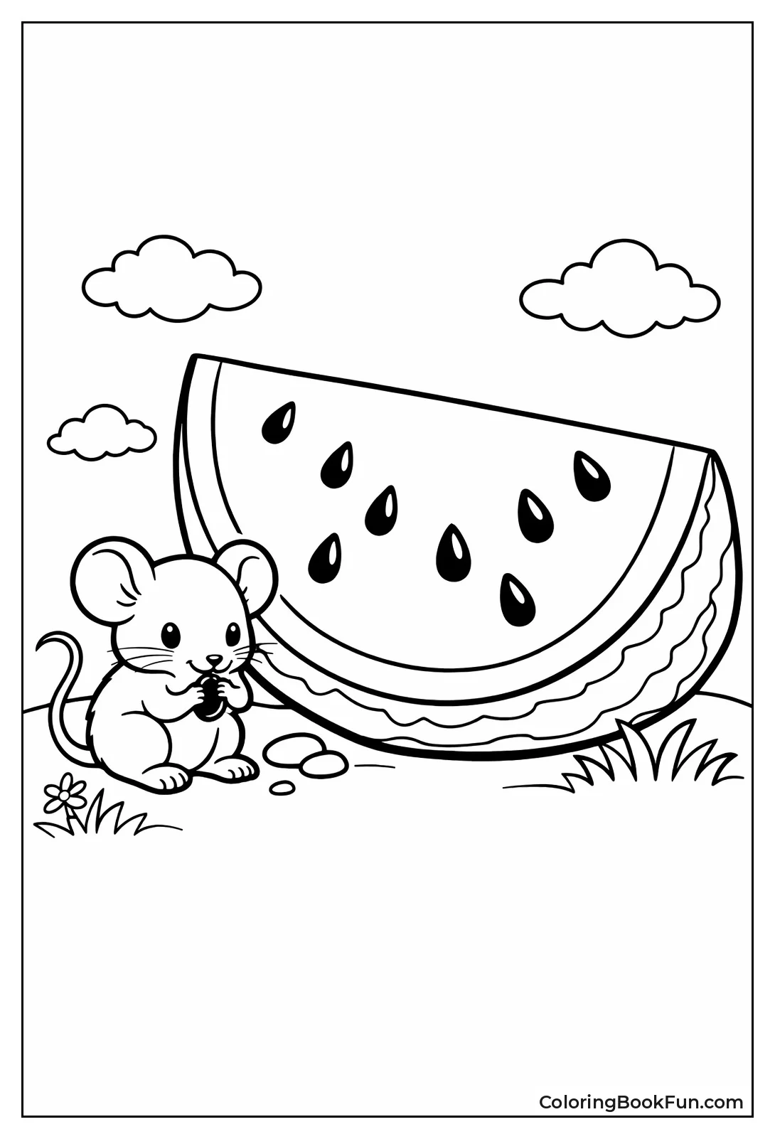 Mouse Nibbling Watermelon Seed