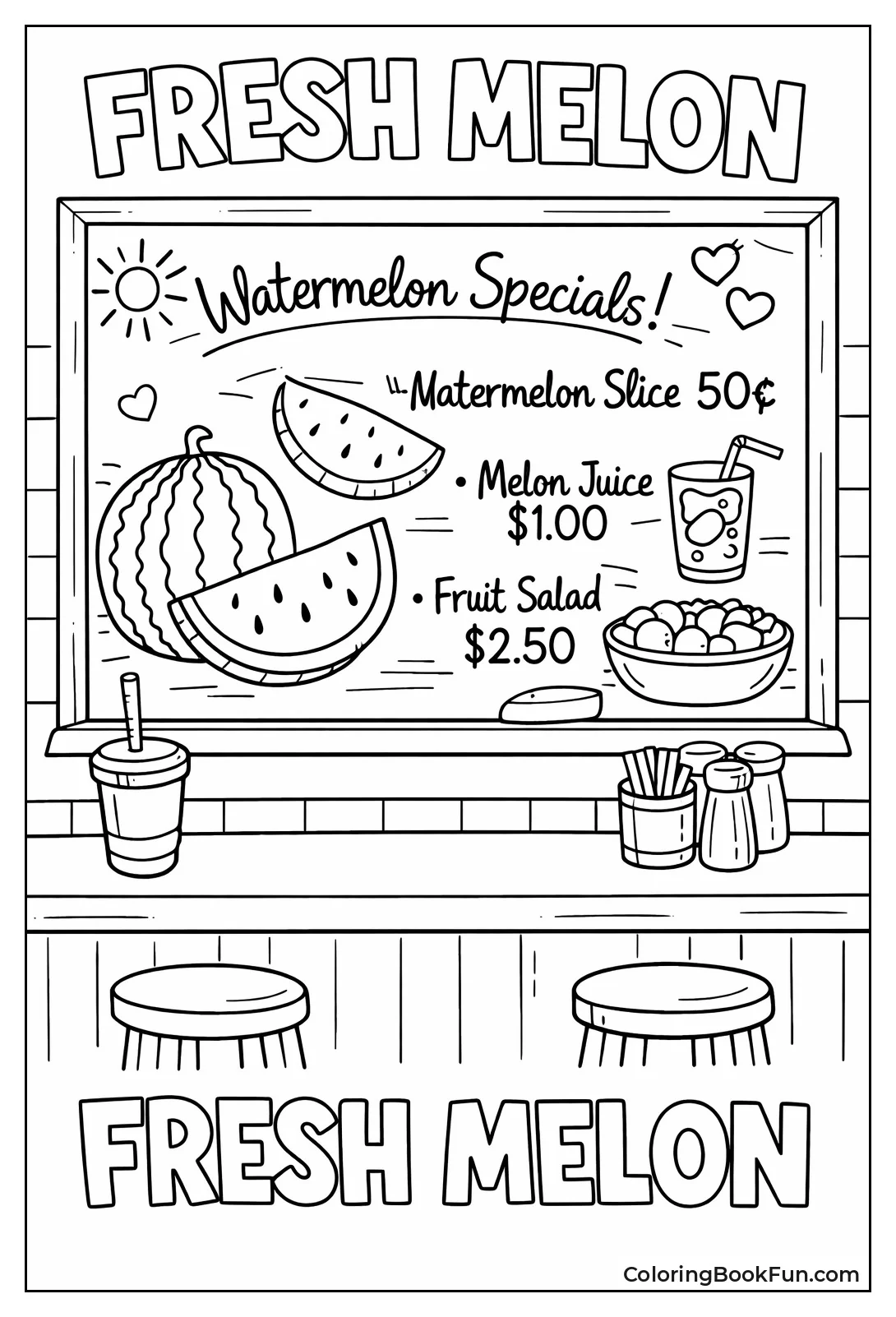 Chalkboard Watermelon Menu