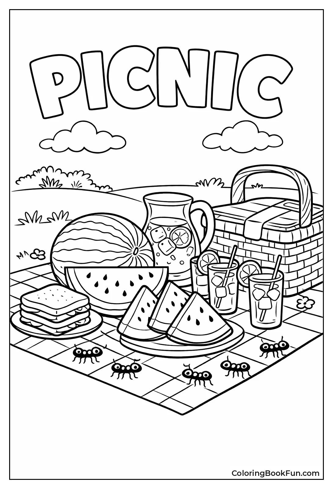 Picnic with Watermelon Slices