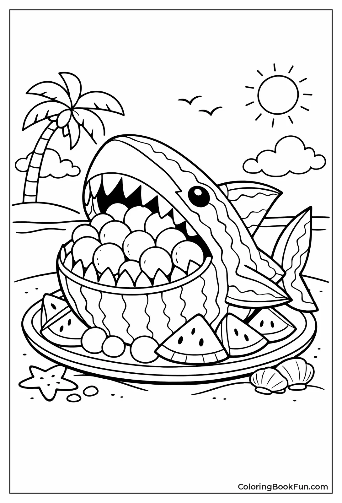 Carved Watermelon Shark