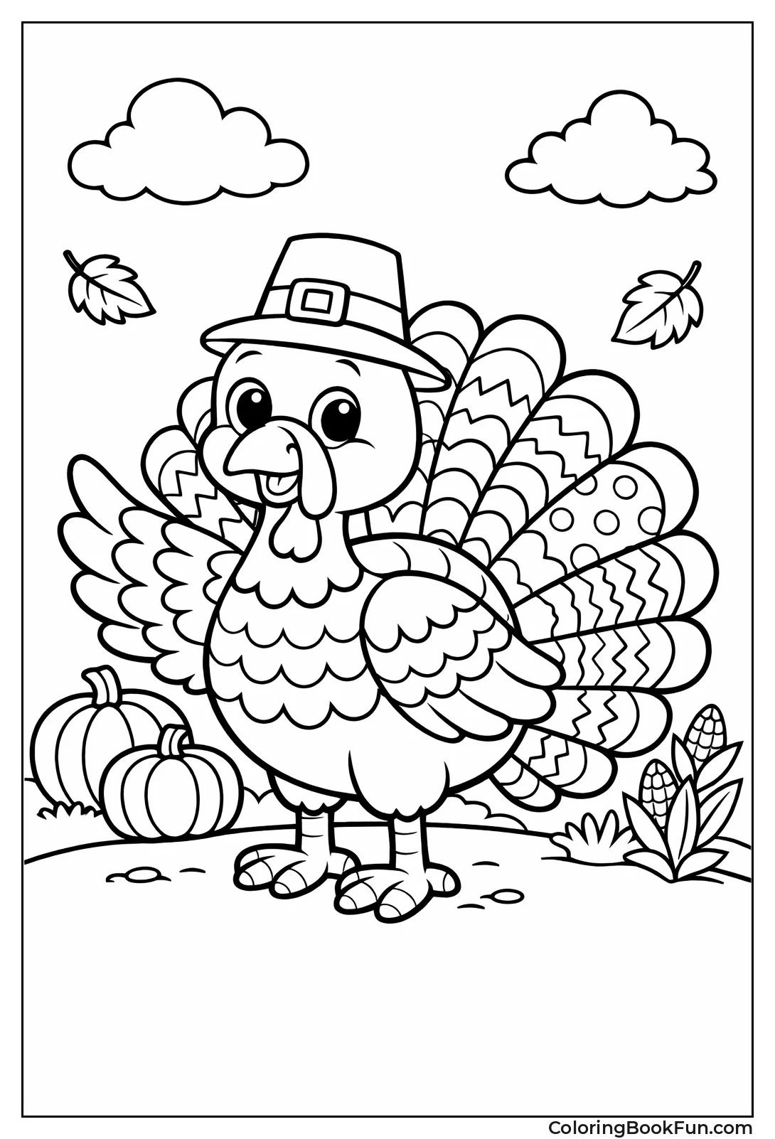 Turkey with Wavy Feathers