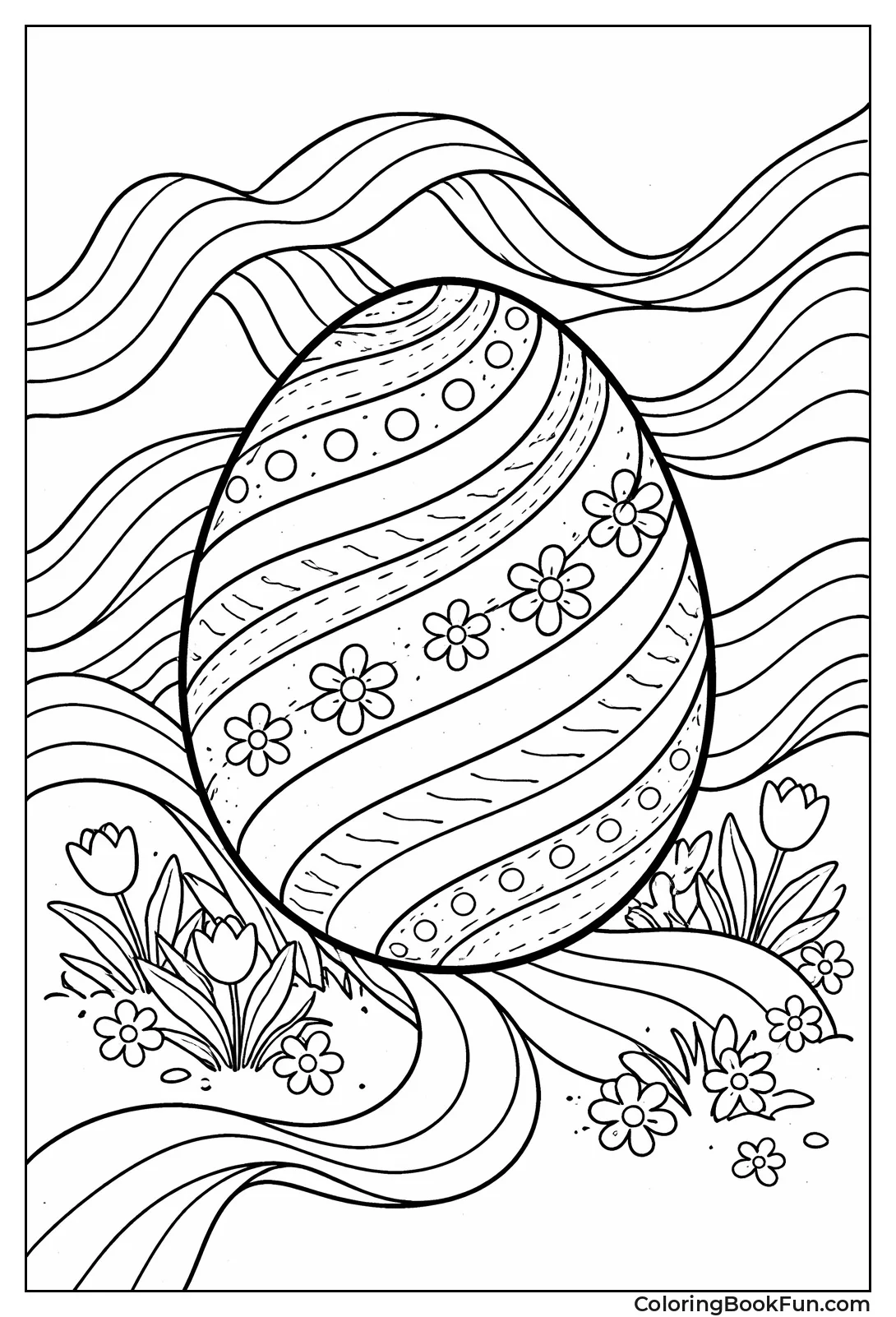 Wavy Lines on Easter Egg