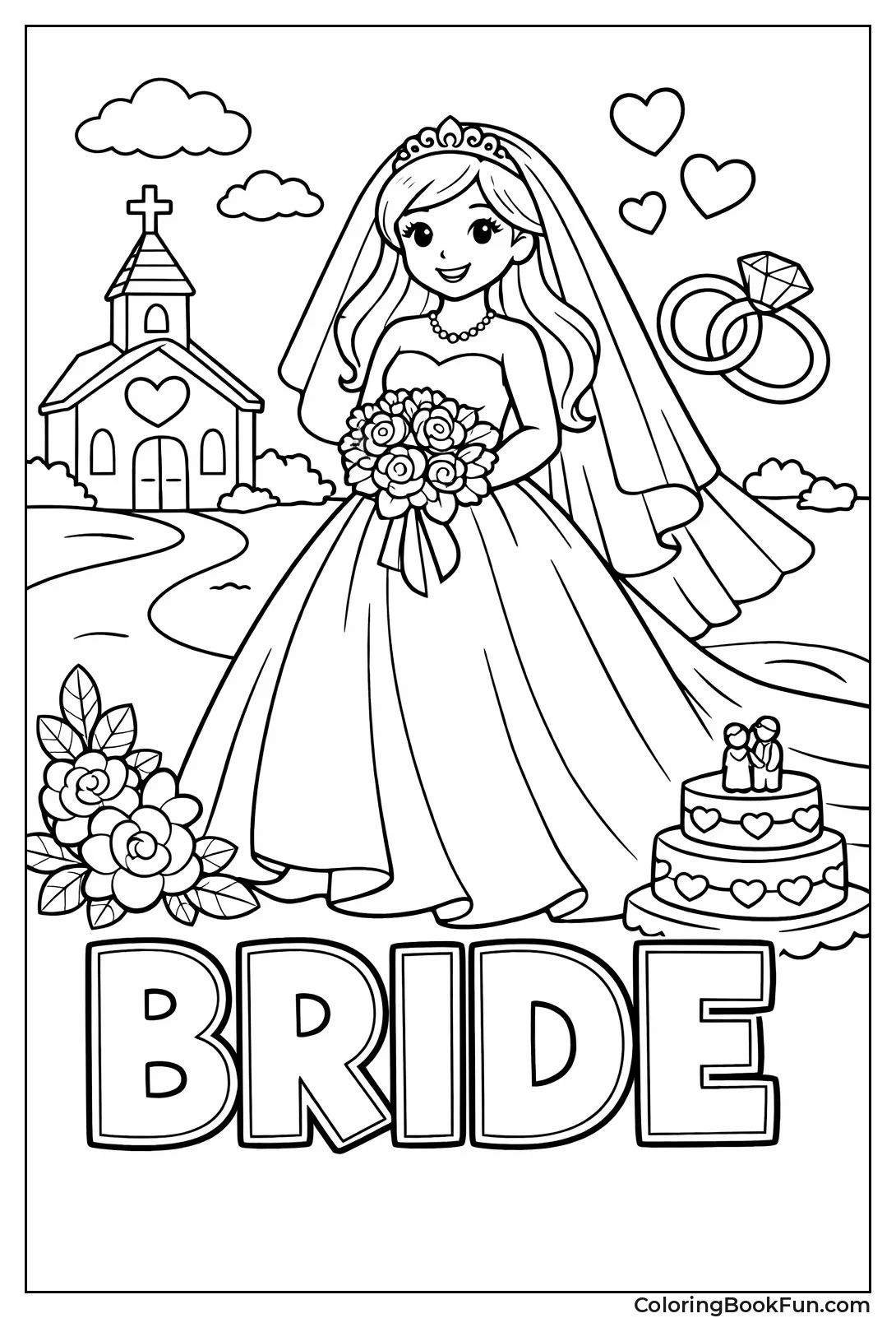 Bride in Flowing Gown