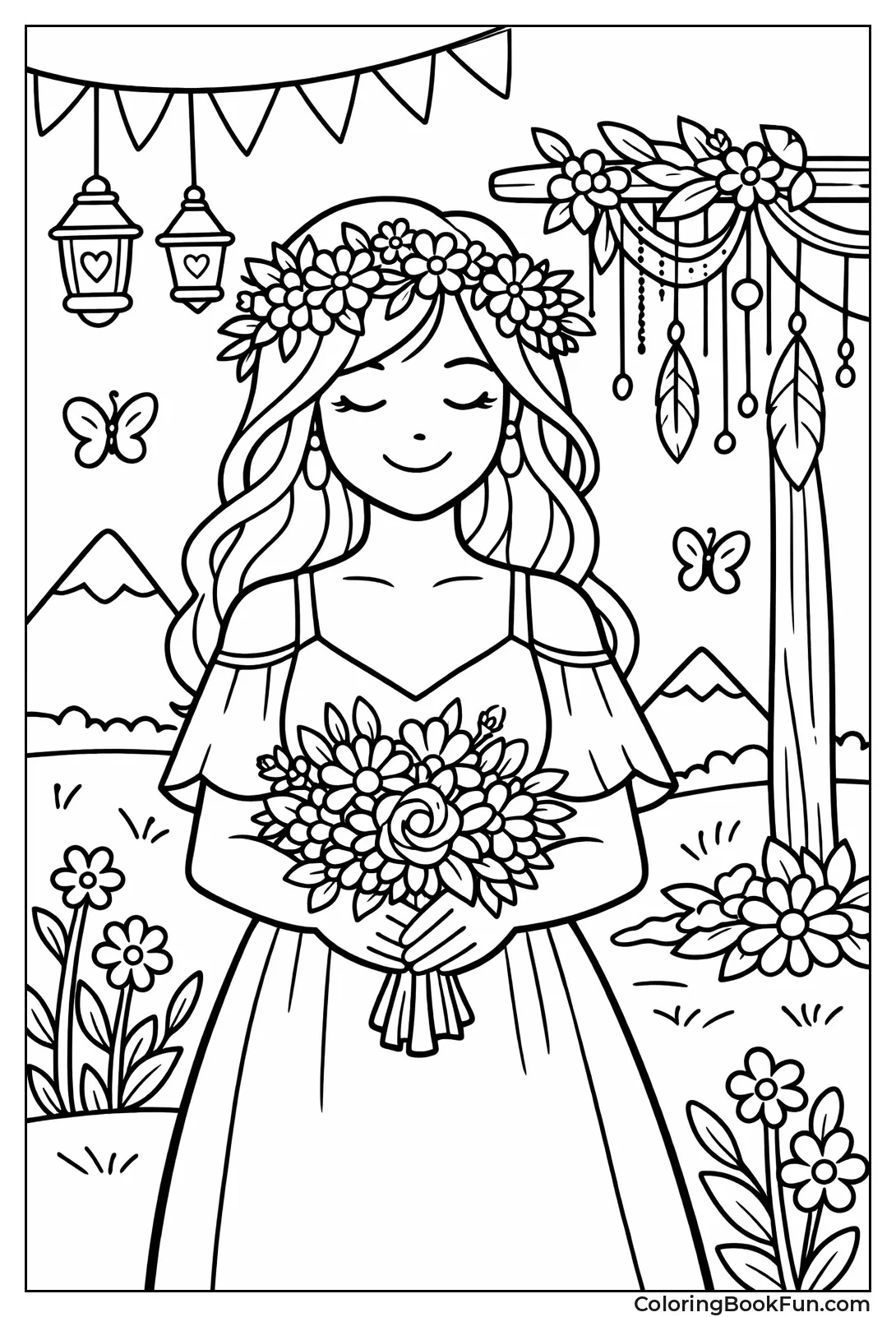 Bride with Flower Crown