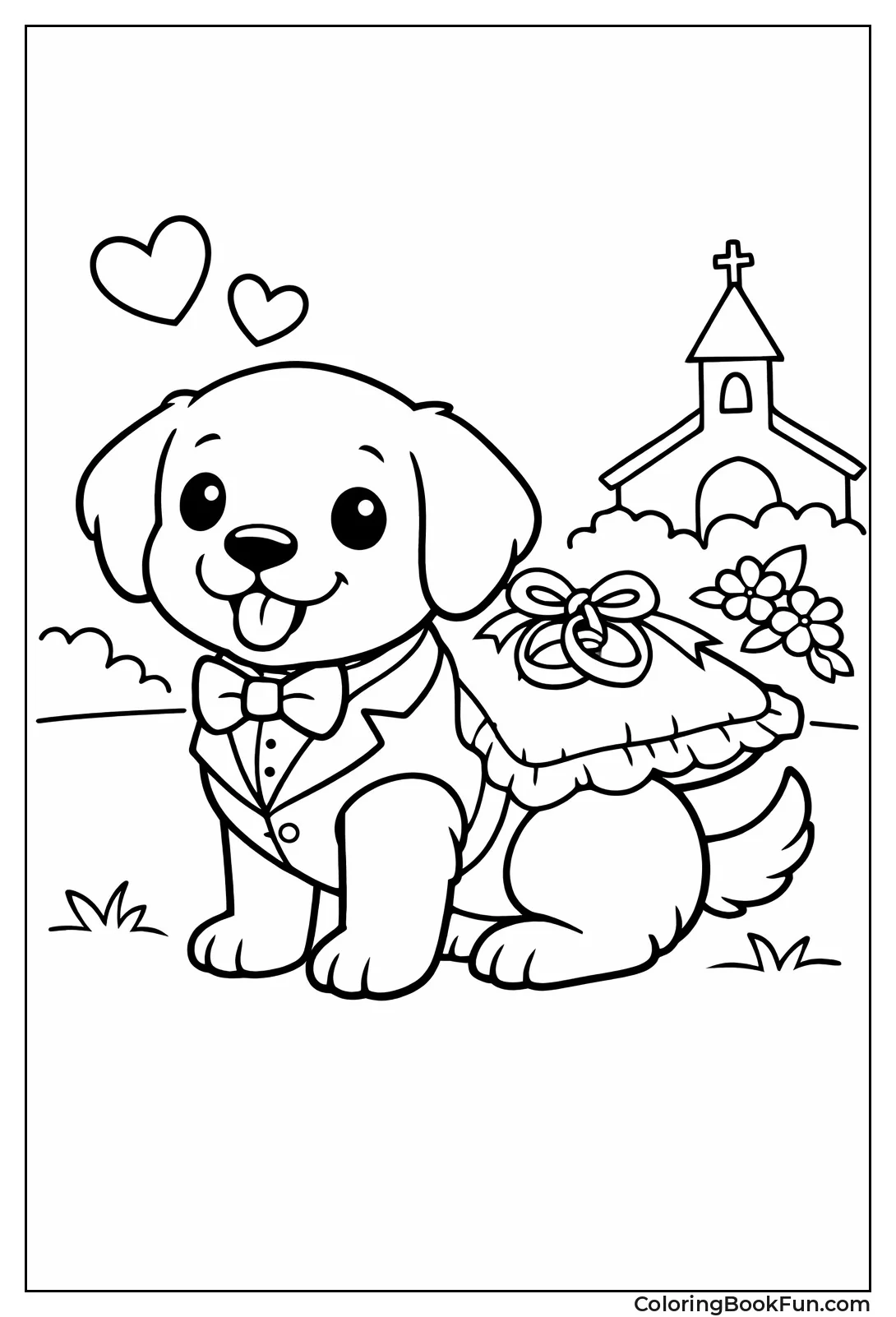 Puppy with Wedding Rings