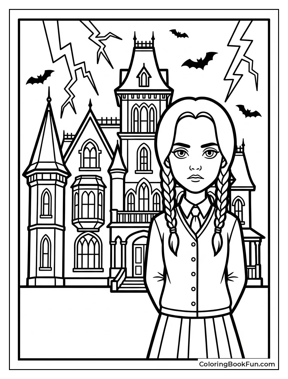 Addams Mansion in Lightning