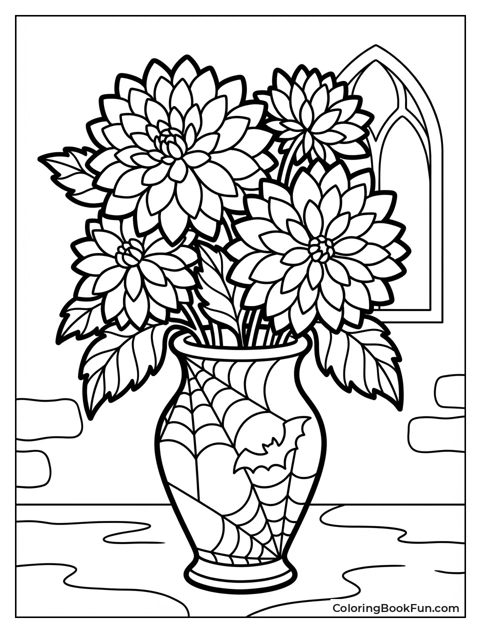 Black Dahlias in Vase