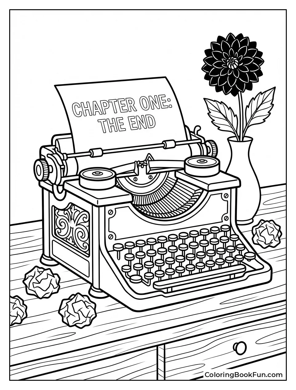 Vintage Typewriter and Papers