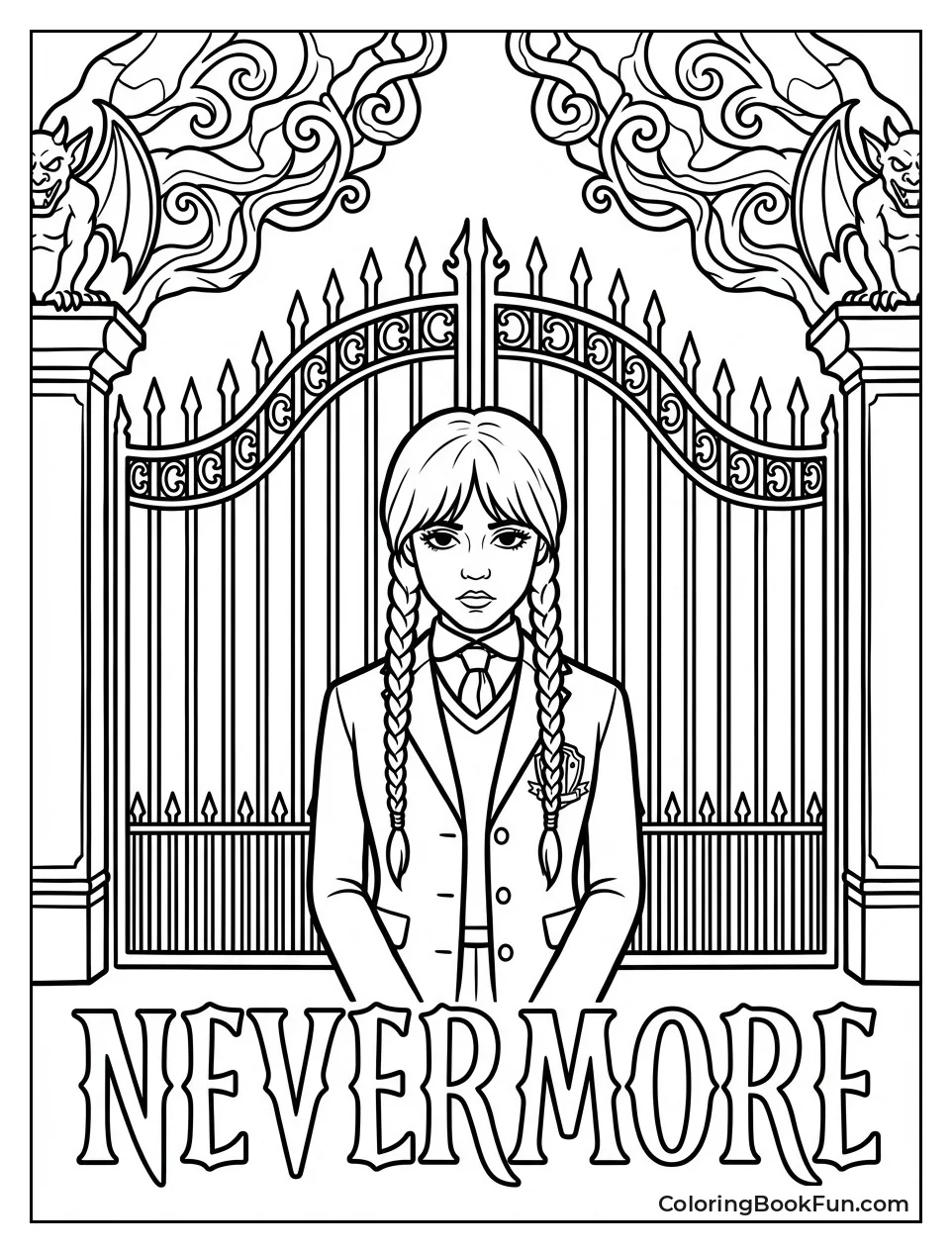 Nevermore Gates with Gargoyles