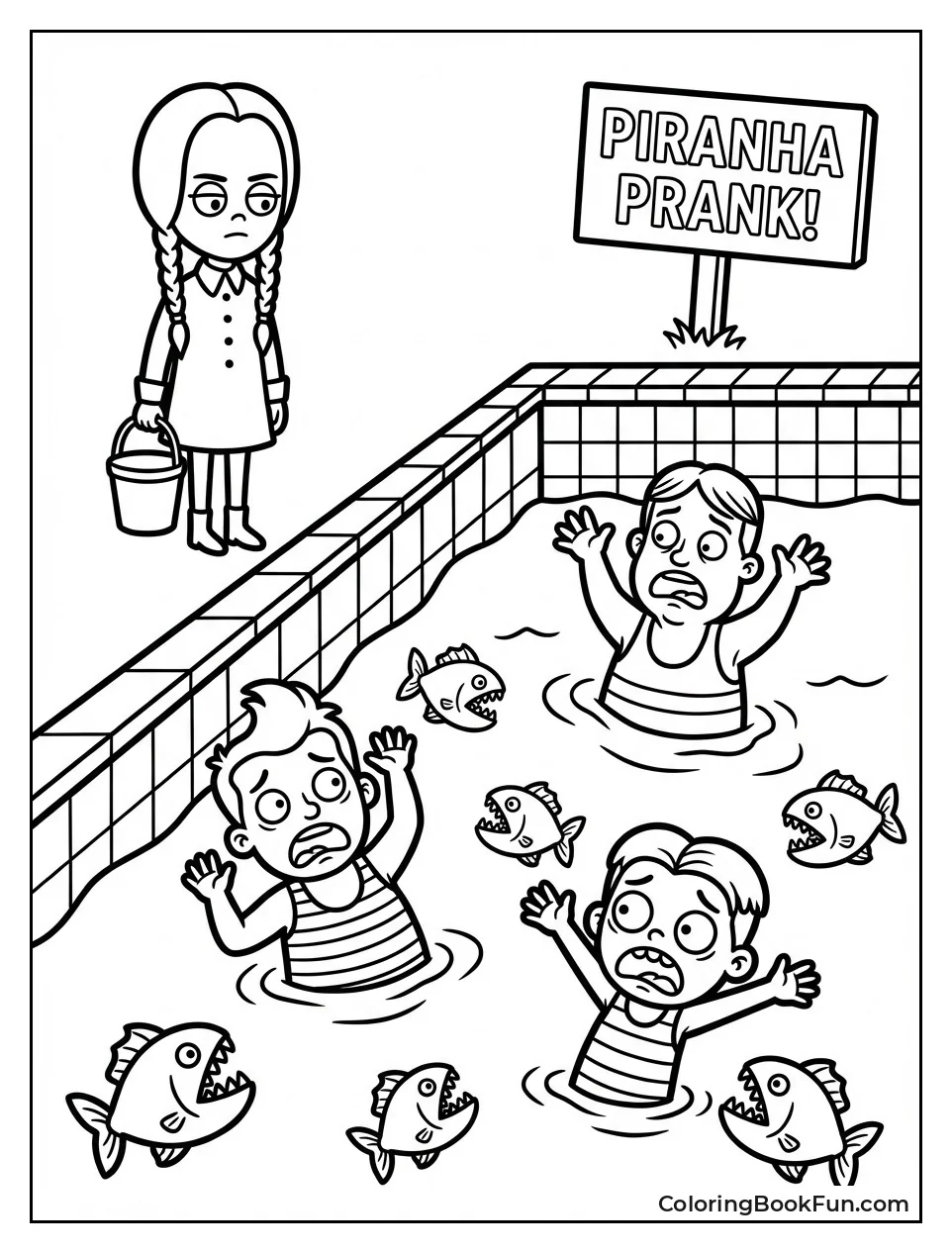 Piranhas Splash in Pool