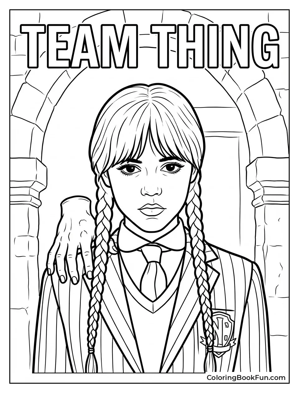 Wednesday with Thing on Shoulder