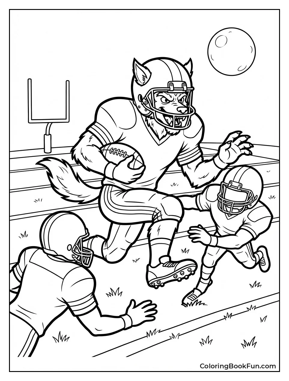 Werewolf Running with Football