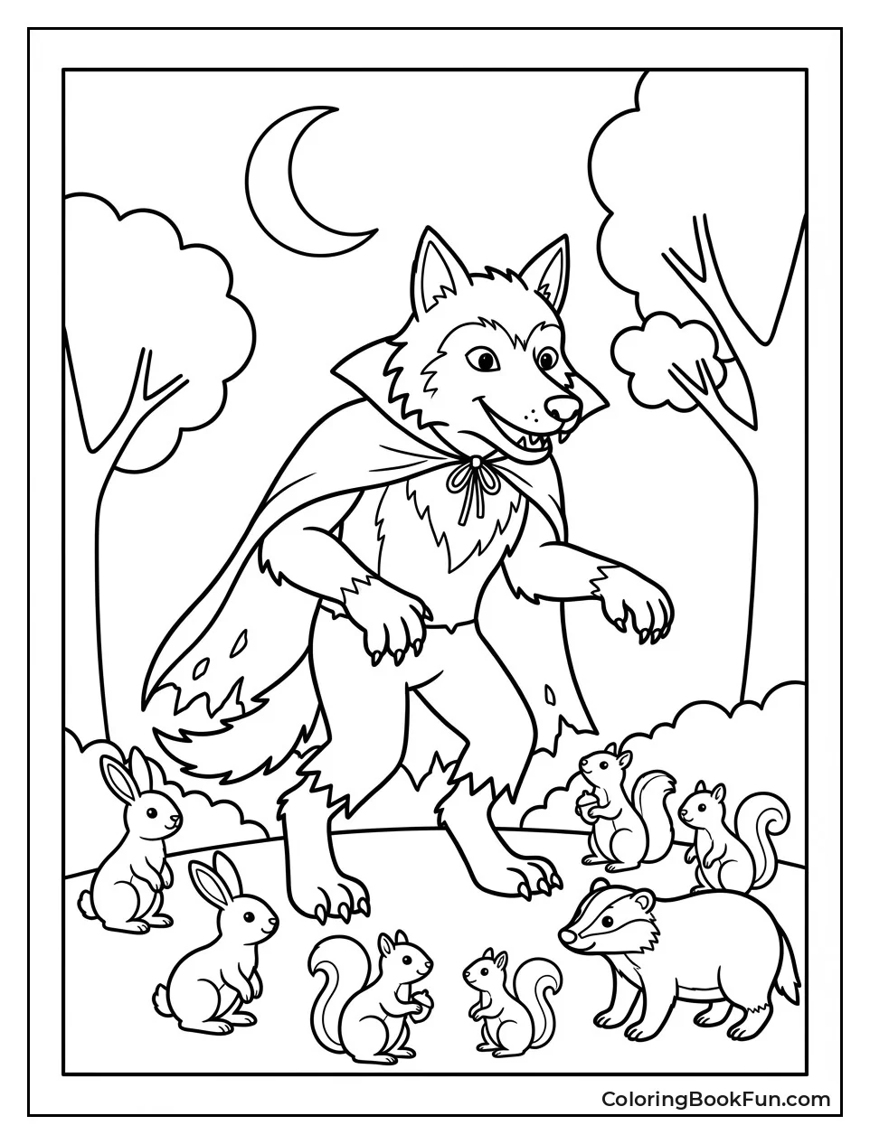 Werewolf Guarding Forest Animals