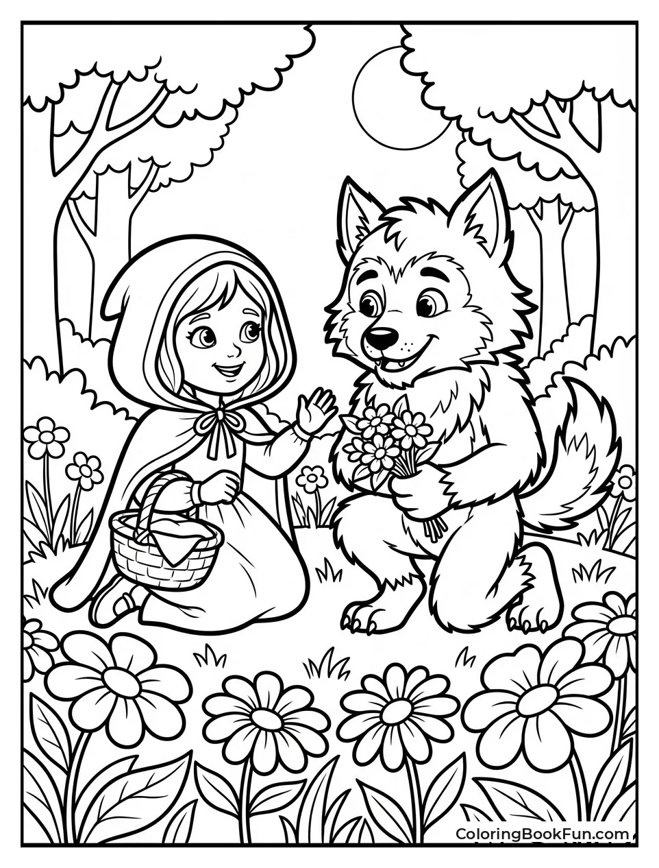 Werewolf Picking Flowers Red