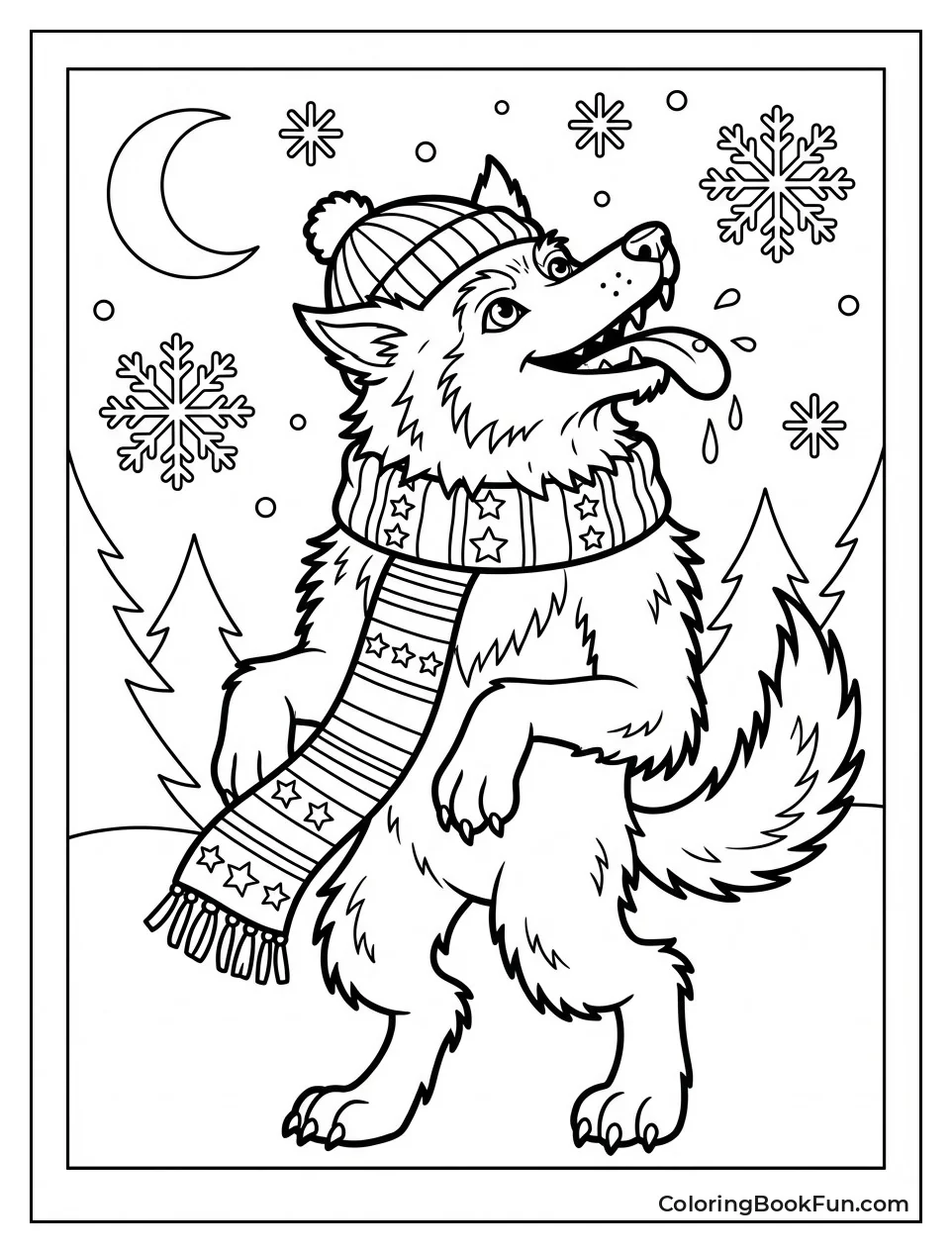 Werewolf Catching Snowflakes
