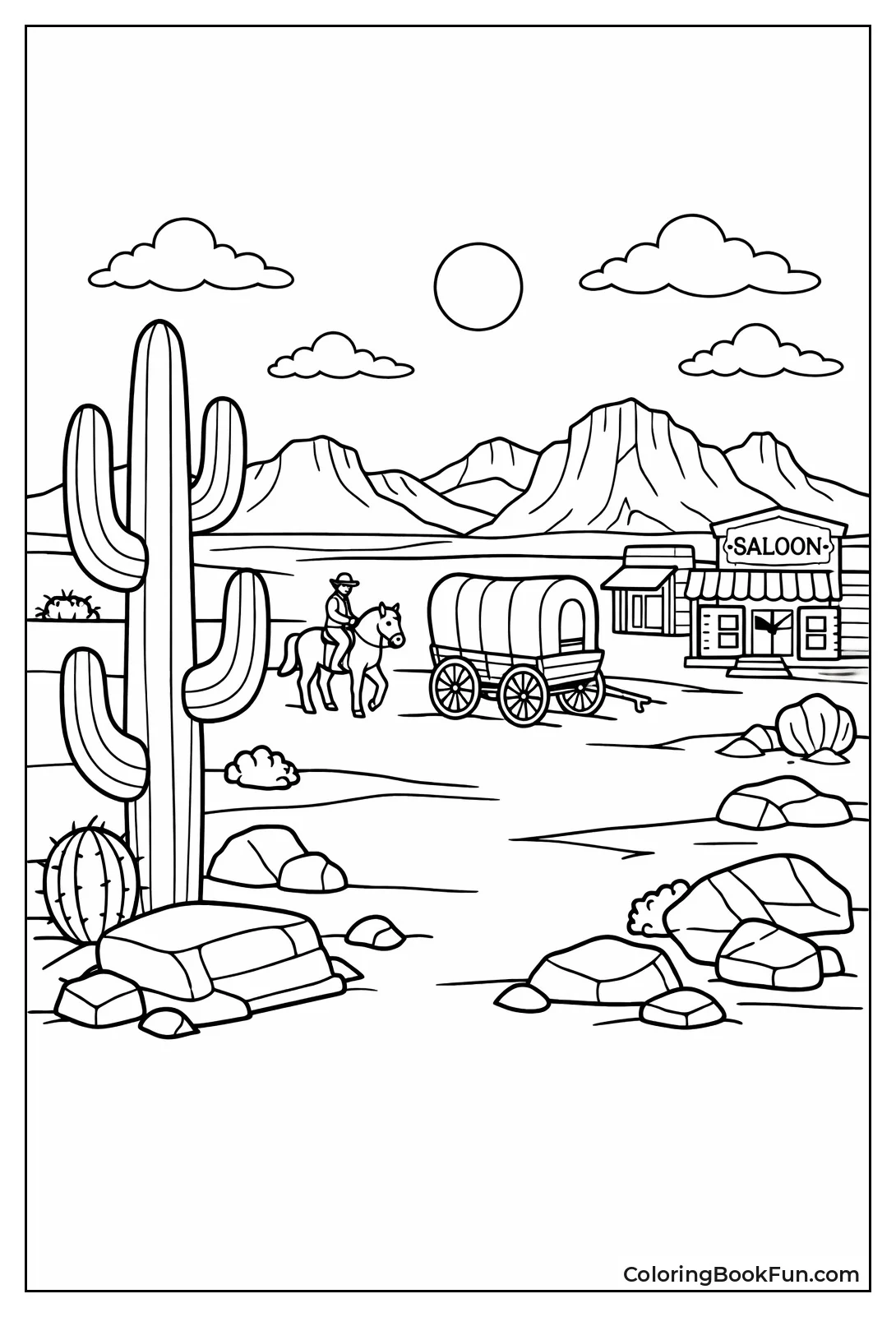 Saguaro Cacti in Desert Landscape