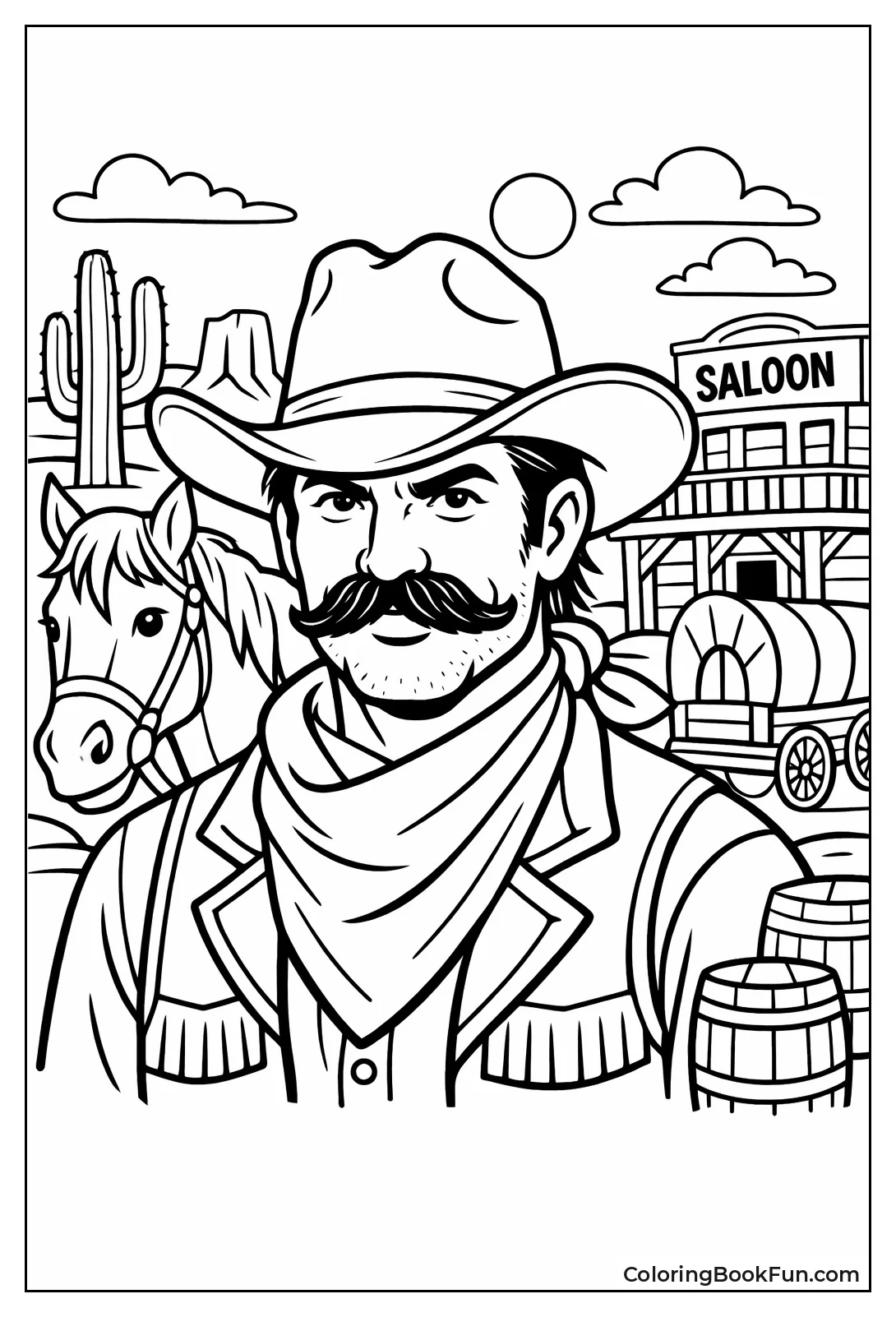 Rugged Cowboy Face Closeup