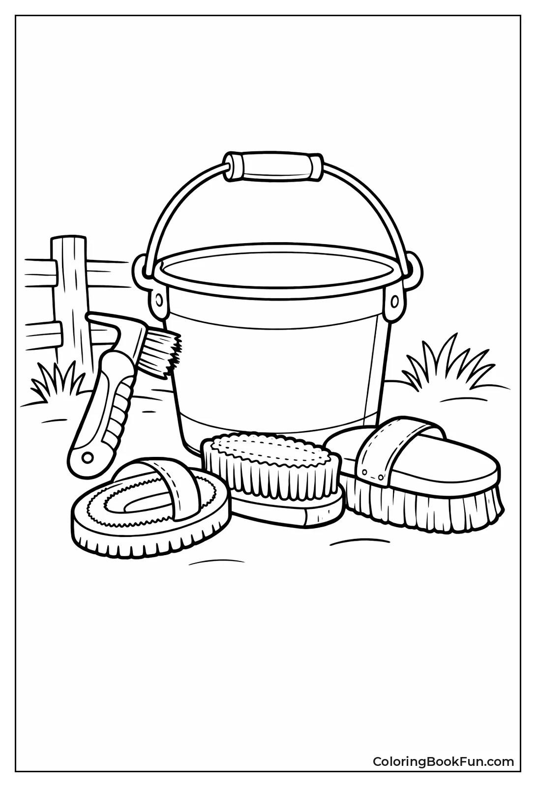 Brushes for Grooming Ranch Horse