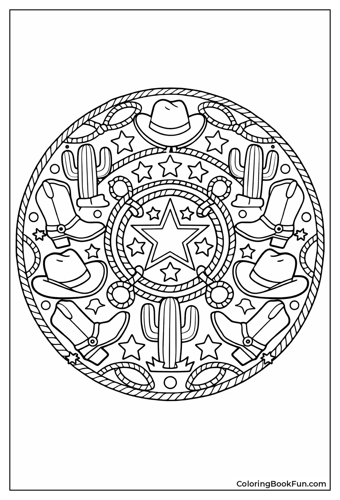 Western Mandala with Hats Boots