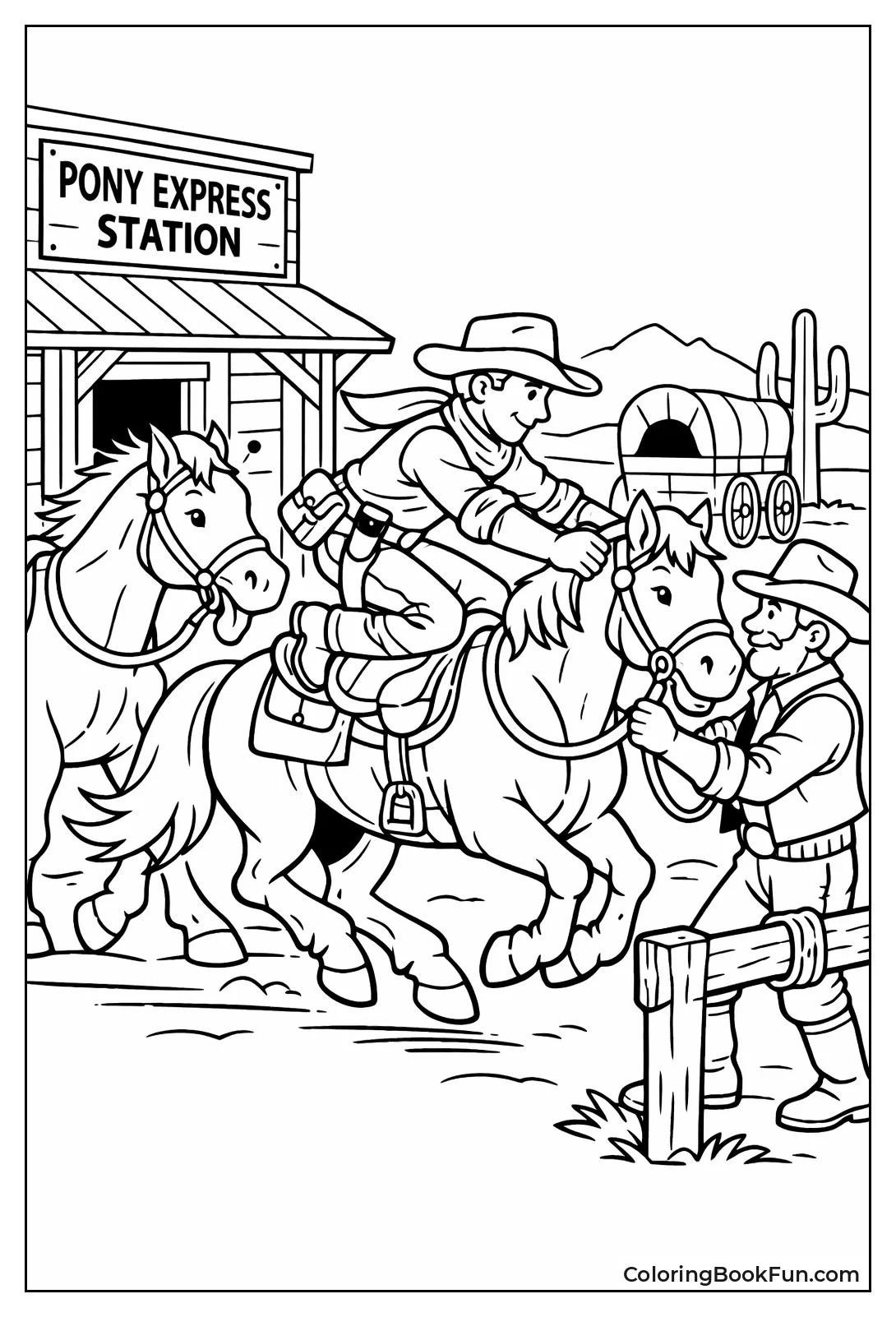 Pony Express Rider Changing Horses