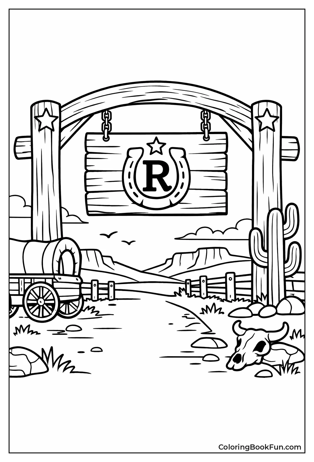 Arched Gate with Ranch Brand
