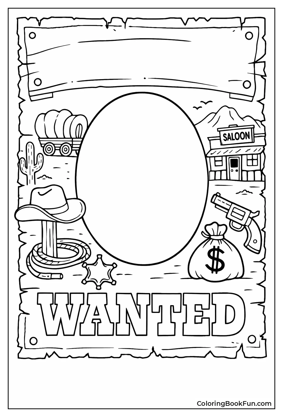 Wanted Poster with Blank Frame