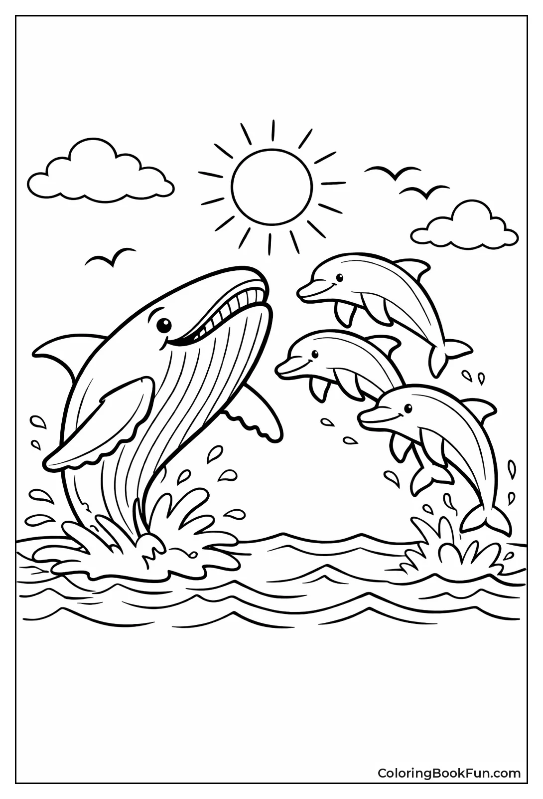 Whale Leaps Dolphins