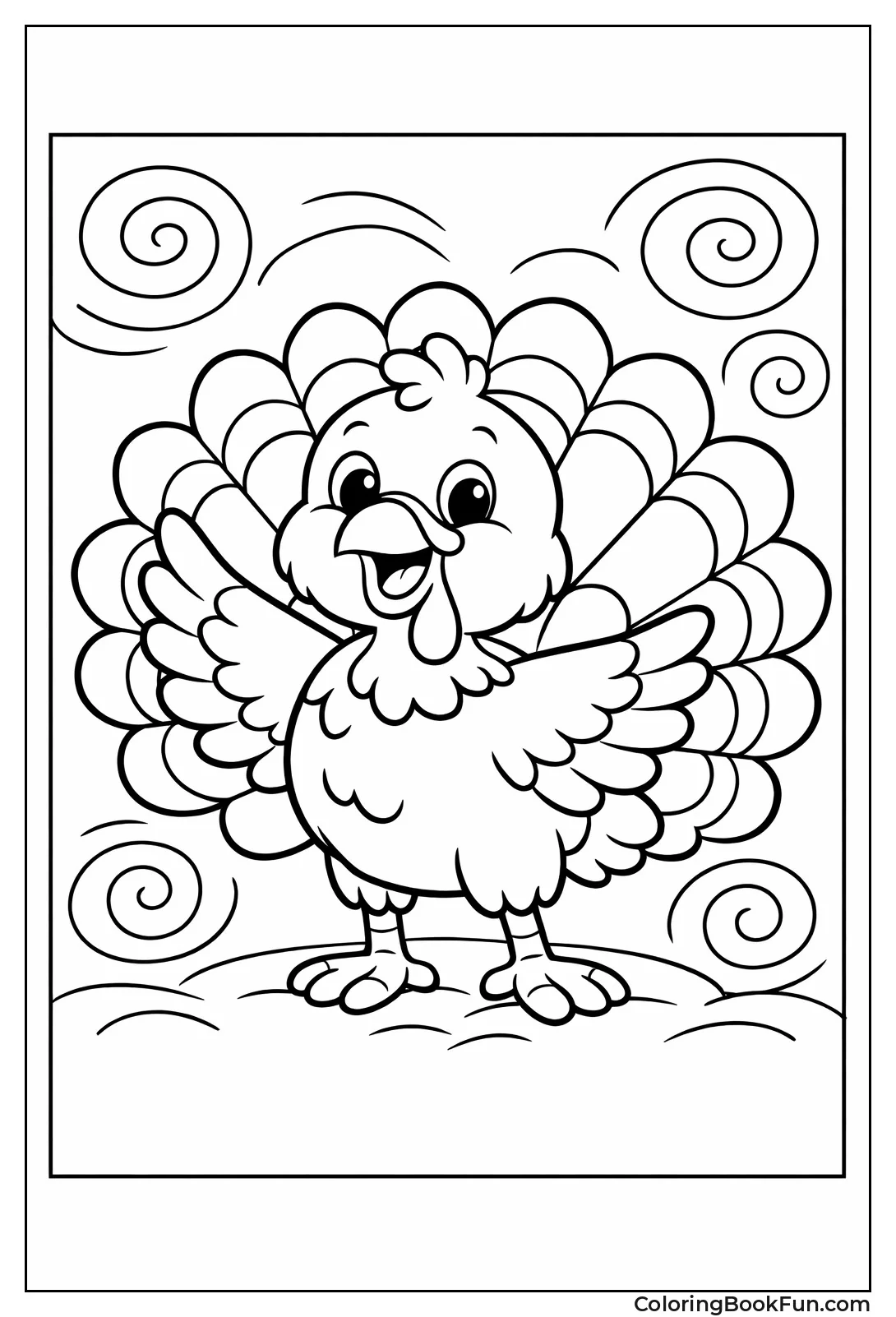 Fluffy Whimsical Turkey