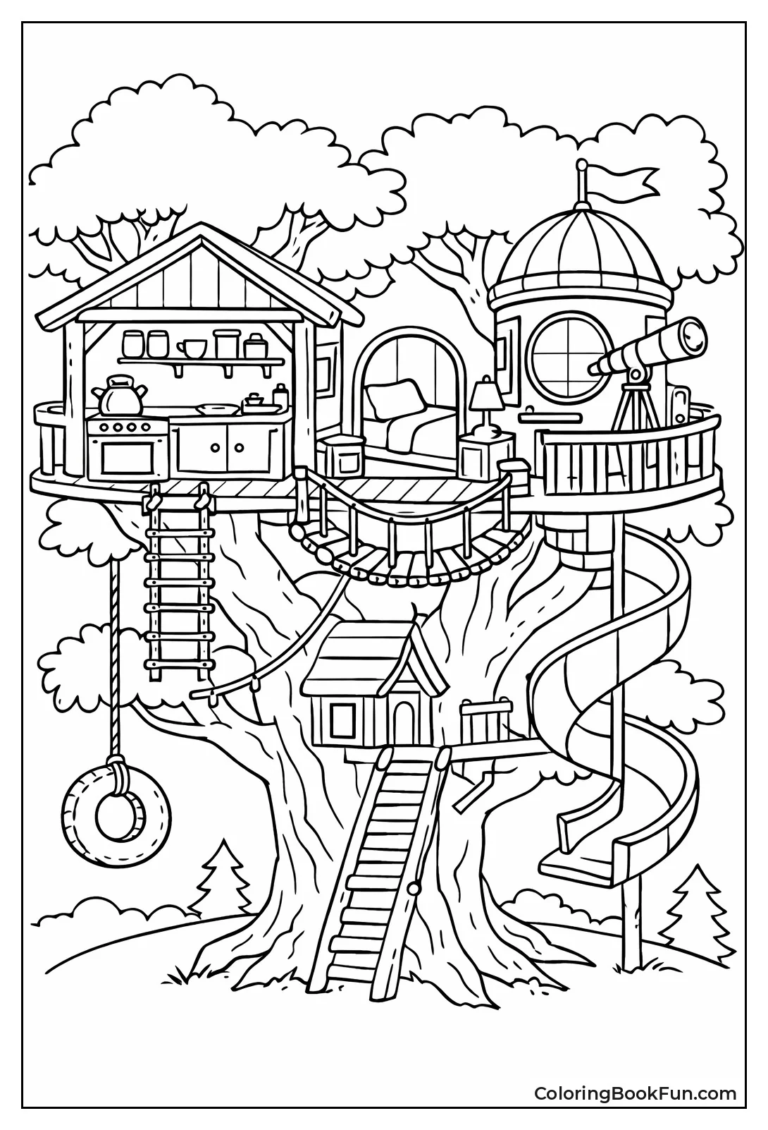 Whimsical Treehouse with Rooms