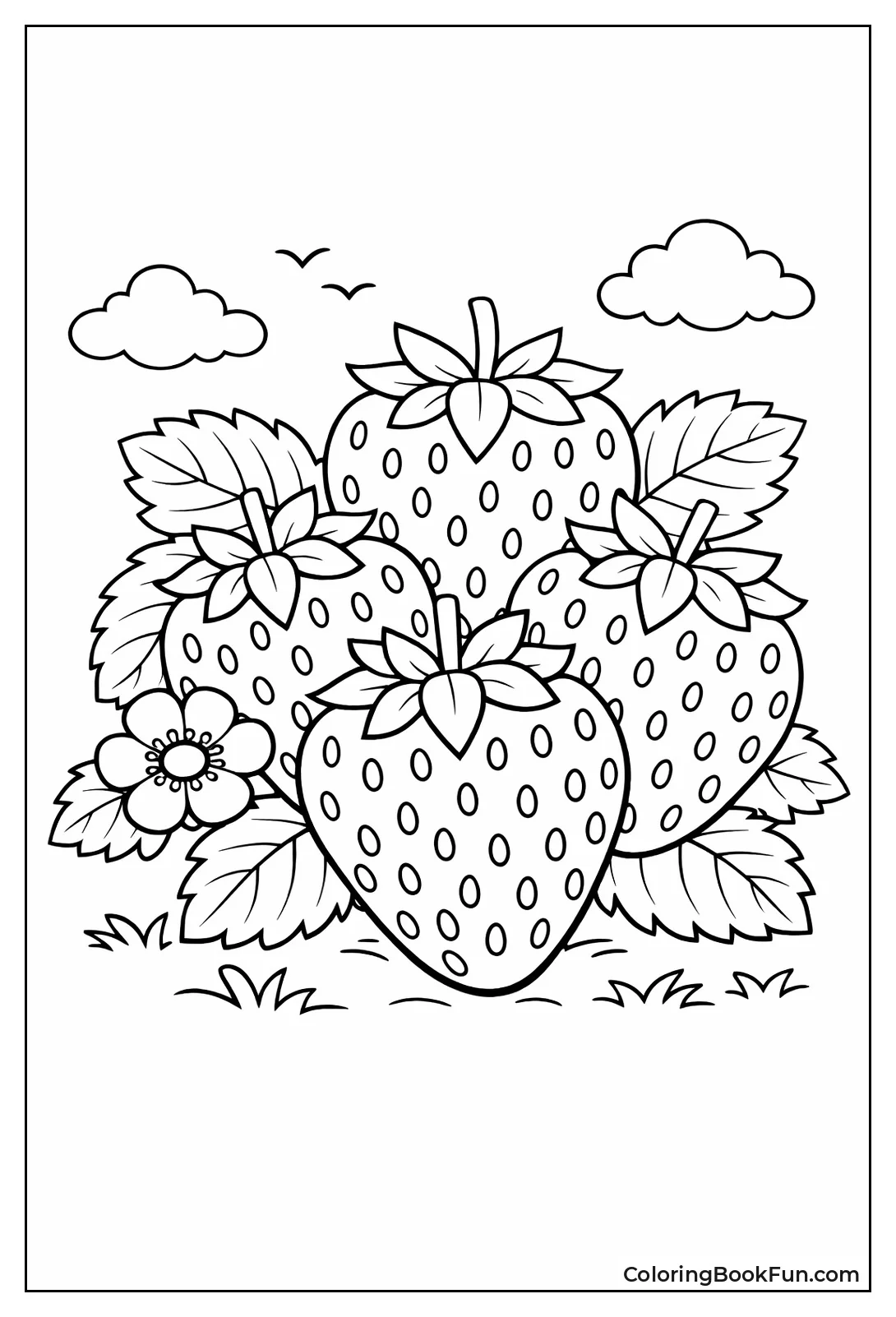 White Strawberries Cluster Together