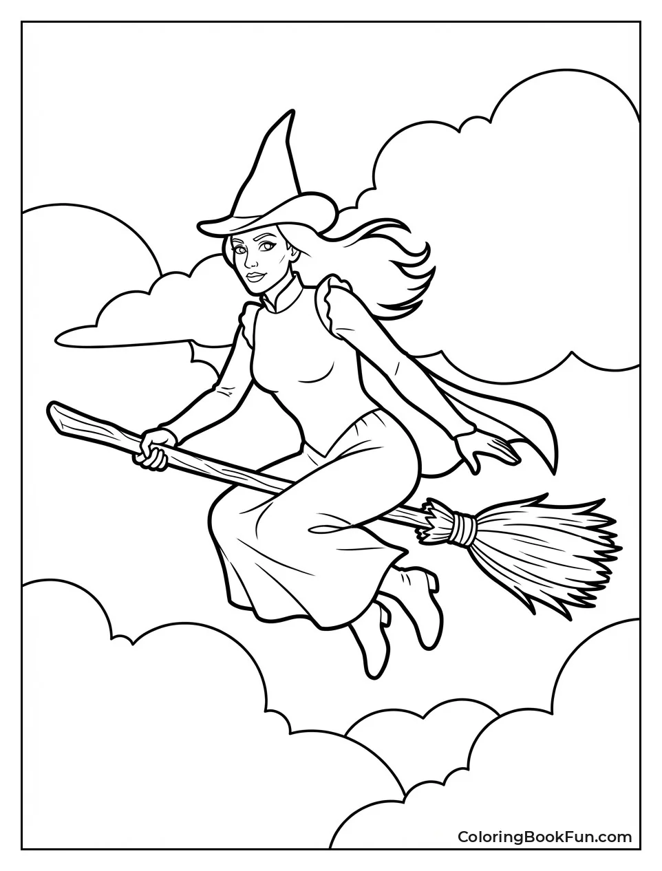 Elphaba Flies in Clouds