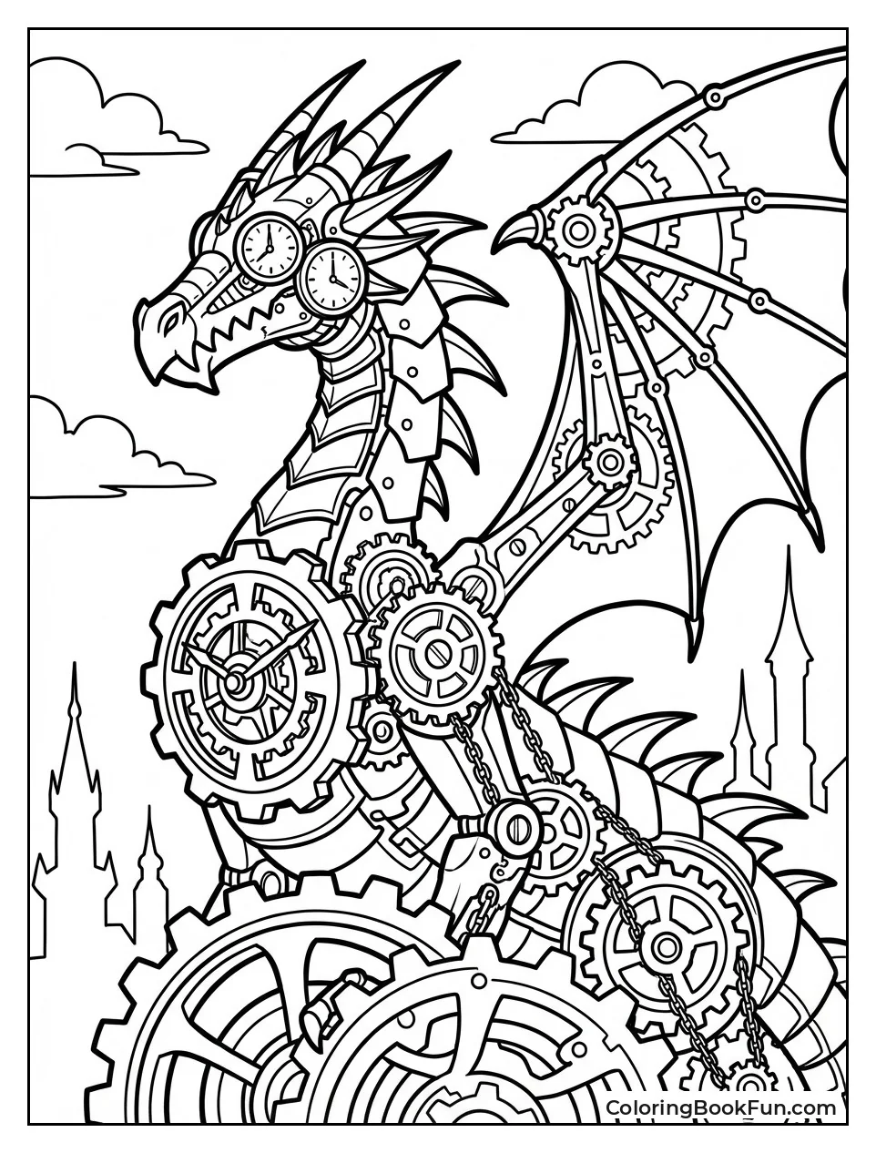 Dragon Clock Shows Time