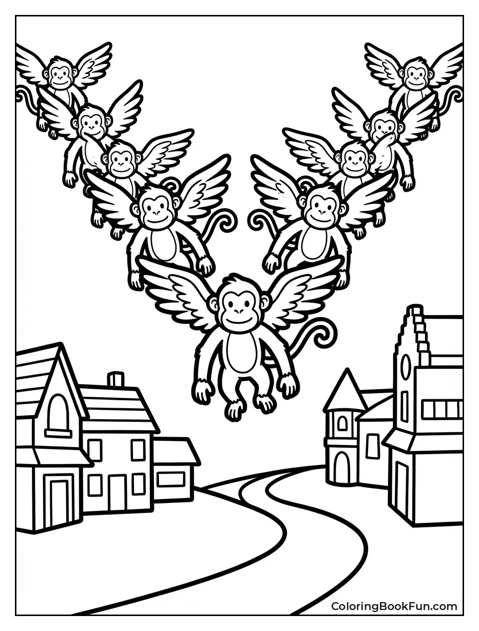 Winged Monkeys Fly Formation